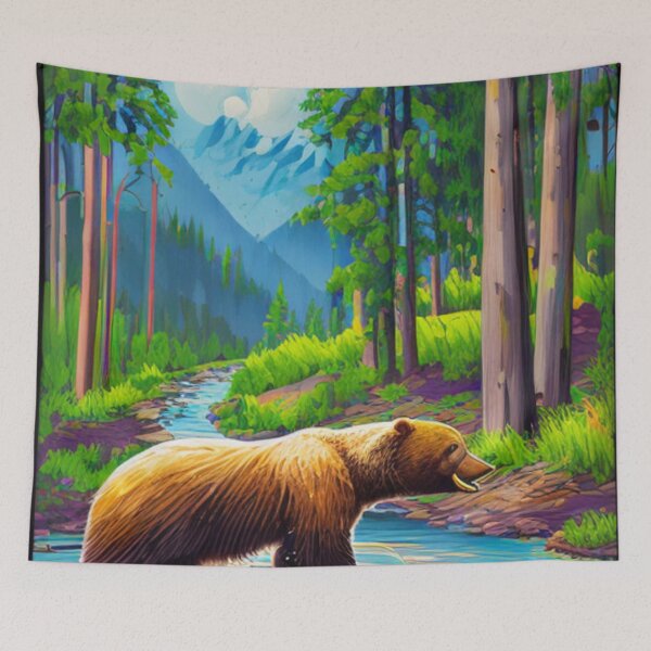 Item preview, A Bear's Fishing - Pine Tree Paradise - A Bear's Fishing designed and sold by WBP Mart.