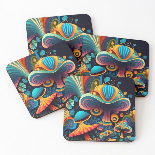 Item preview, Psychedelic Mushrooms Seamless Pattern designed and sold by InkspirationGraphics.