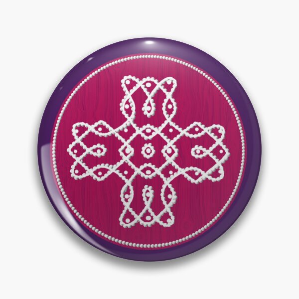 Item preview, Dot kolam/muggu deep pink tile designed and sold by ShreecreatE.