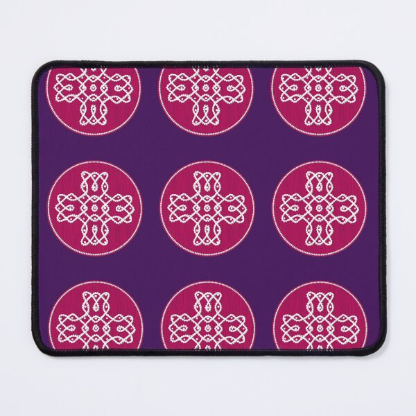 Item preview, Dot kolam/muggu deep pink tile designed and sold by ShreecreatE.