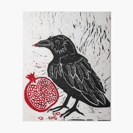 Raven and Pomegranate  Art Board Print
