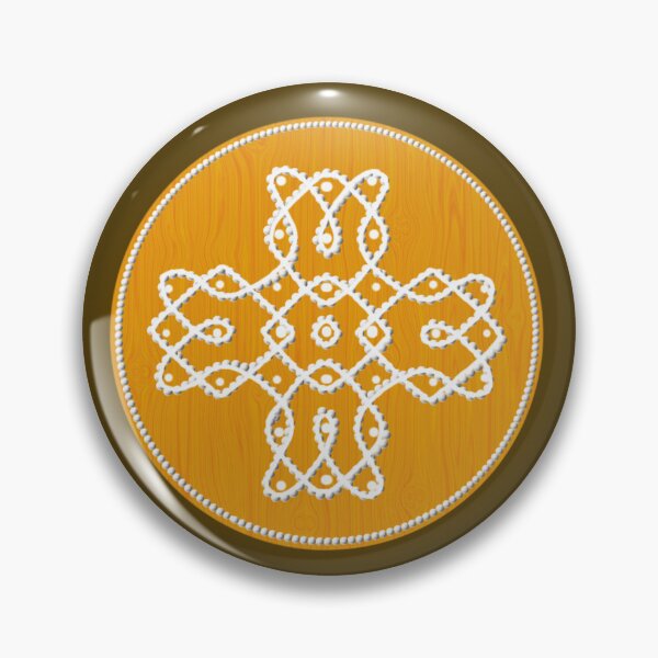 Item preview, Dot kolam/muggu mustard tile designed and sold by ShreecreatE.