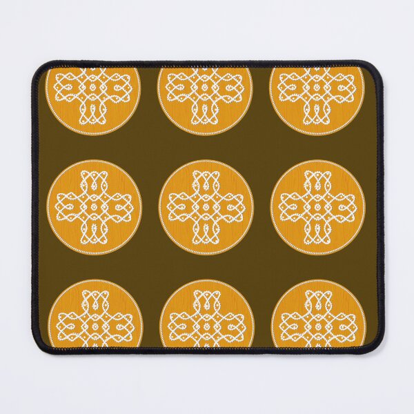 Item preview, Dot kolam/muggu mustard tile designed and sold by ShreecreatE.