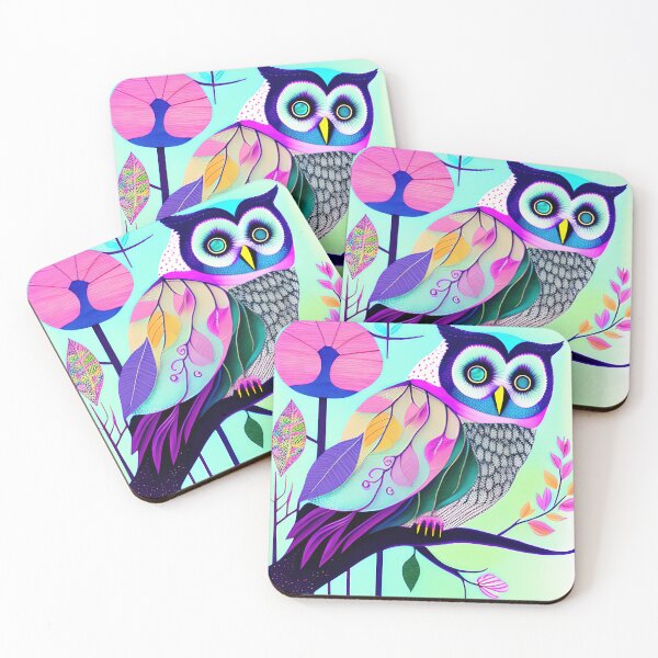 Item preview, Owl, Tree, Leaves, and Flowers designed and sold by FreeSpirit-Shop.