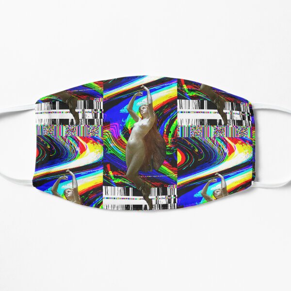 Digital Muse of the Glitch Vaporwave Flat Mask