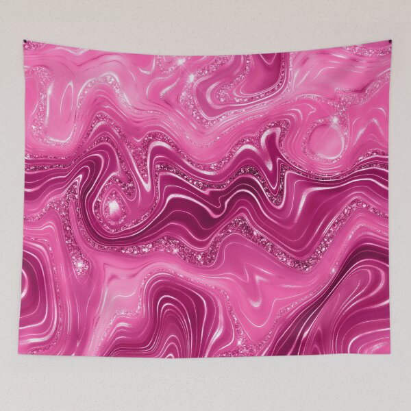 Item preview, Hot pink glittering marble stone designed and sold by GoDesign1.