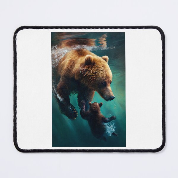 Item preview, Mama bear with her child in water designed and sold by Dark Fantasy Store.