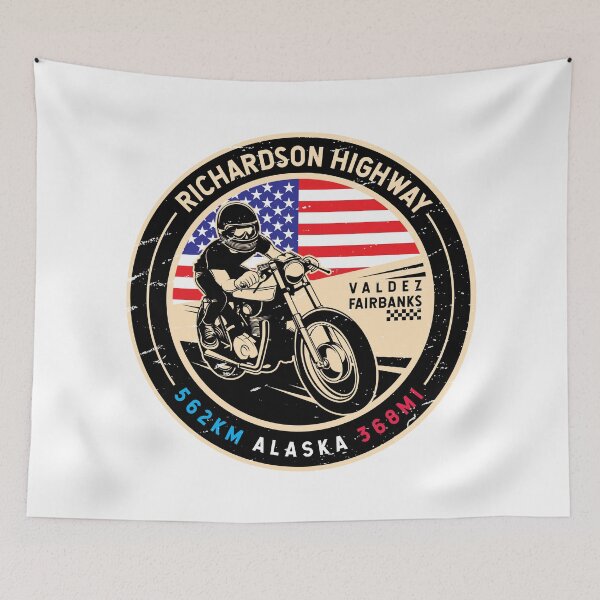 Item preview, Richardson Highway | Alaska | Motorcycle designed and sold by KrisSidDesigns.
