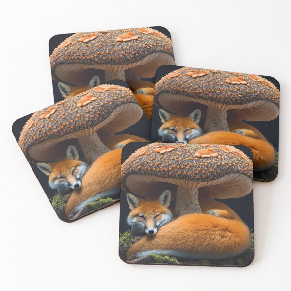 Item preview, Furry kitsune fox sleeping under a giant mushroom designed and sold by RK - Shop.