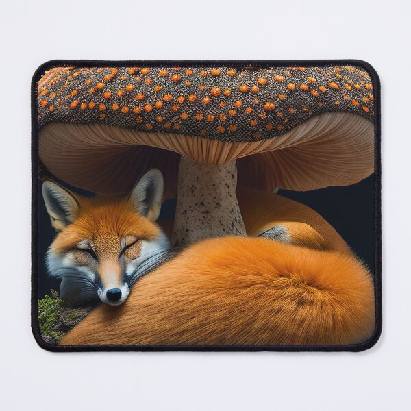 Item preview, Furry kitsune fox sleeping under a giant mushroom designed and sold by RK - Shop.