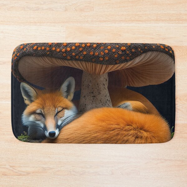 Item preview, Furry kitsune fox sleeping under a giant mushroom designed and sold by RK - Shop.