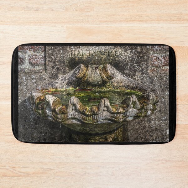 Item preview, Medieval stone sink with fresh clean water in an old autumn garden in Ireland designed and sold by AlbertMi.