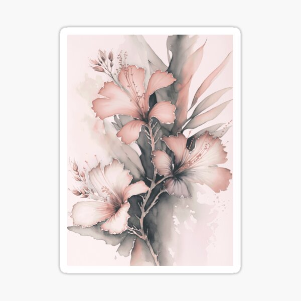 Item preview, Pastel Pink Exotic Watercolor Flowers designed and sold by artsandsoul.