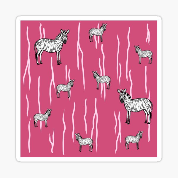 Magenta Zebras Sticker