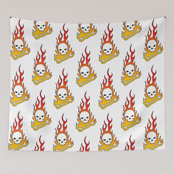 Item preview, Flaming Skull and bone designed and sold by AlchemistArtist.