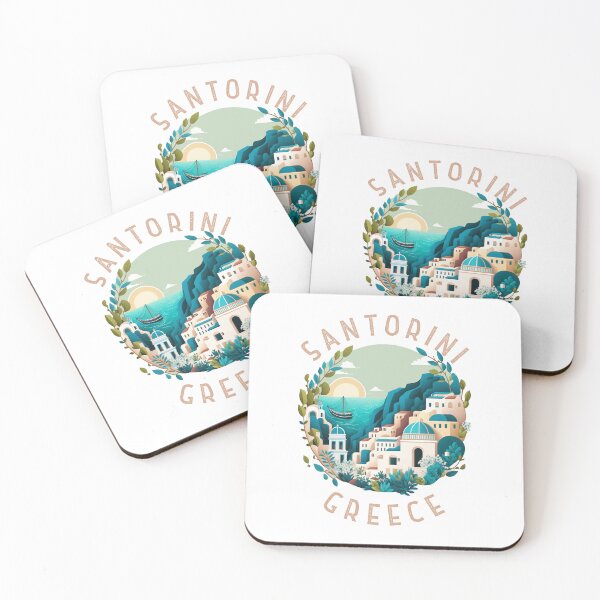 Item preview, Santorini Greece Distressed Circle designed and sold by KrisSidDesigns.