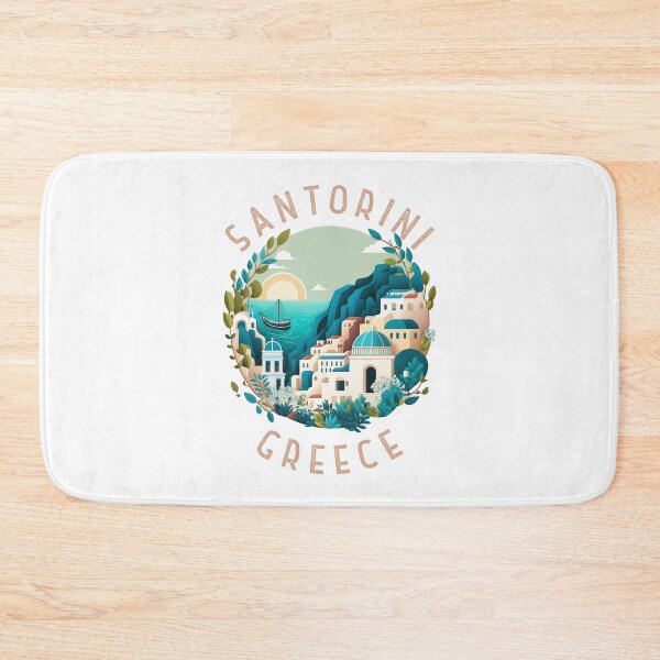 Item preview, Santorini Greece Distressed Circle designed and sold by KrisSidDesigns.