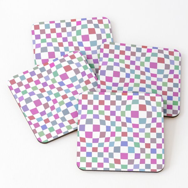 Item preview, Checkered colorful pattern purple blue green designed and sold by FunPunStickers.