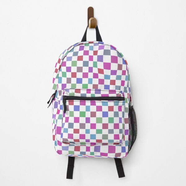 Item preview, Checkered colorful pattern purple blue green designed and sold by FunPunStickers.