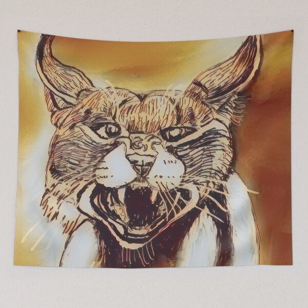 Item preview, Caracal Snarling designed and sold by pinkyjainpan.