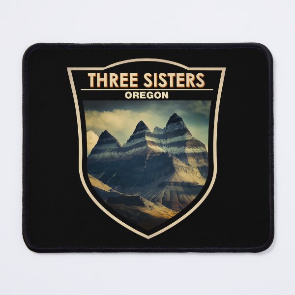 Item preview, Three Sisters Oregon Travel Art Badge Watercolor designed and sold by KrisSidDesigns.