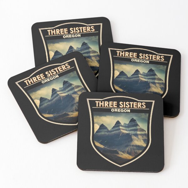 Item preview, Three Sisters Oregon Travel Art Badge Watercolor designed and sold by KrisSidDesigns.