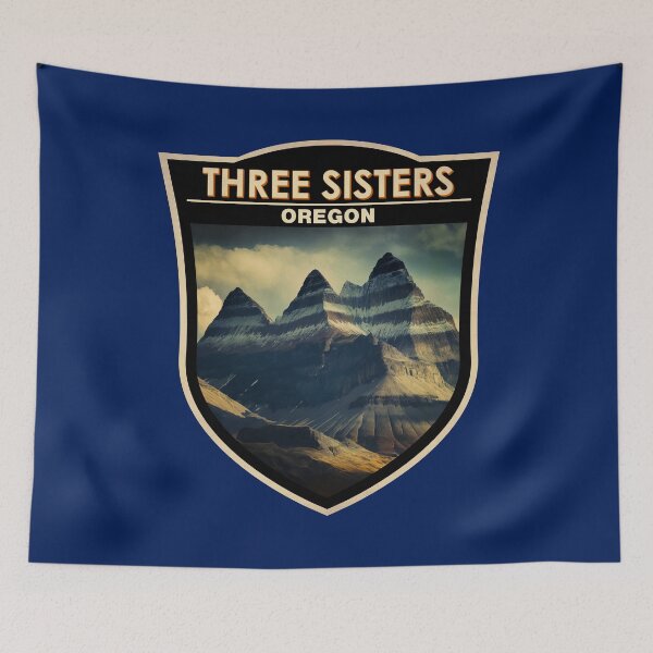 Item preview, Three Sisters Oregon Travel Art Badge Watercolor designed and sold by KrisSidDesigns.