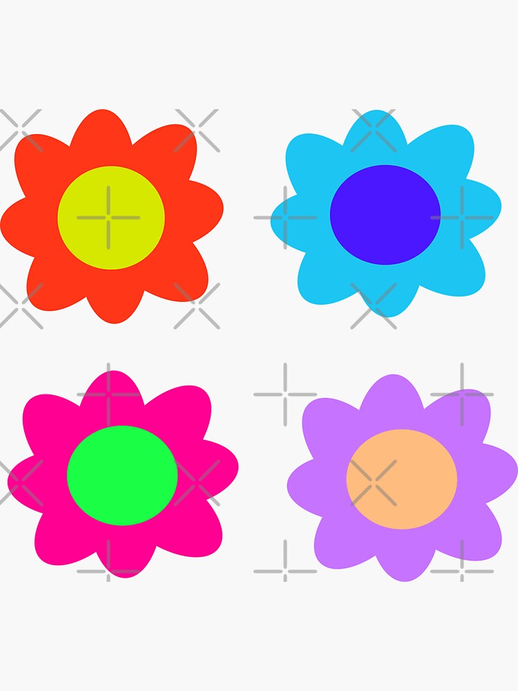 "y2k flower sticker set" Sticker for Sale by Redbubble