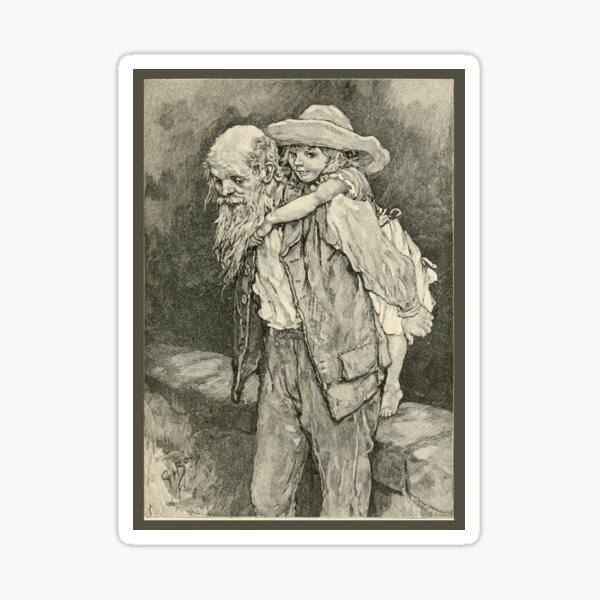 Item preview, Old Man Giving A Child A Piggy Back designed and sold by MartianBCShop.