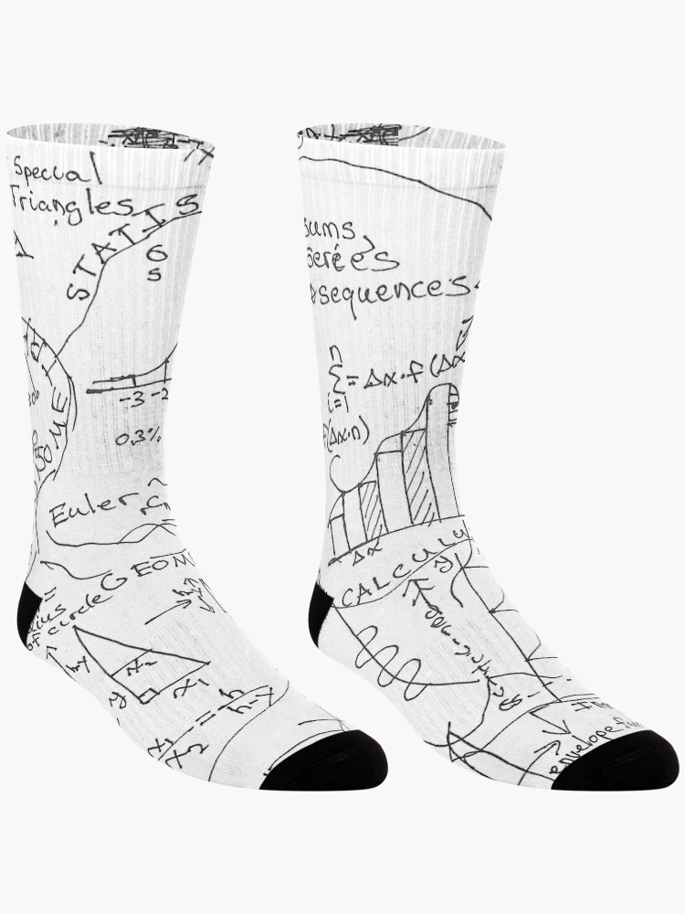 Thumbnail 3 of 5, Socks, Everywhere Math Notes,The MathMatrix January 2023 designed and sold by Mark Stansberry.