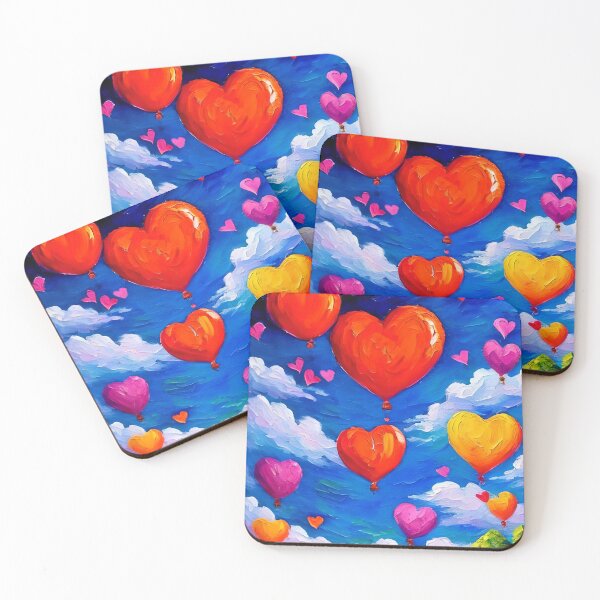 Item preview, Flying Hearts (impasto oil painting) designed and sold by JoanNinjaHen.
