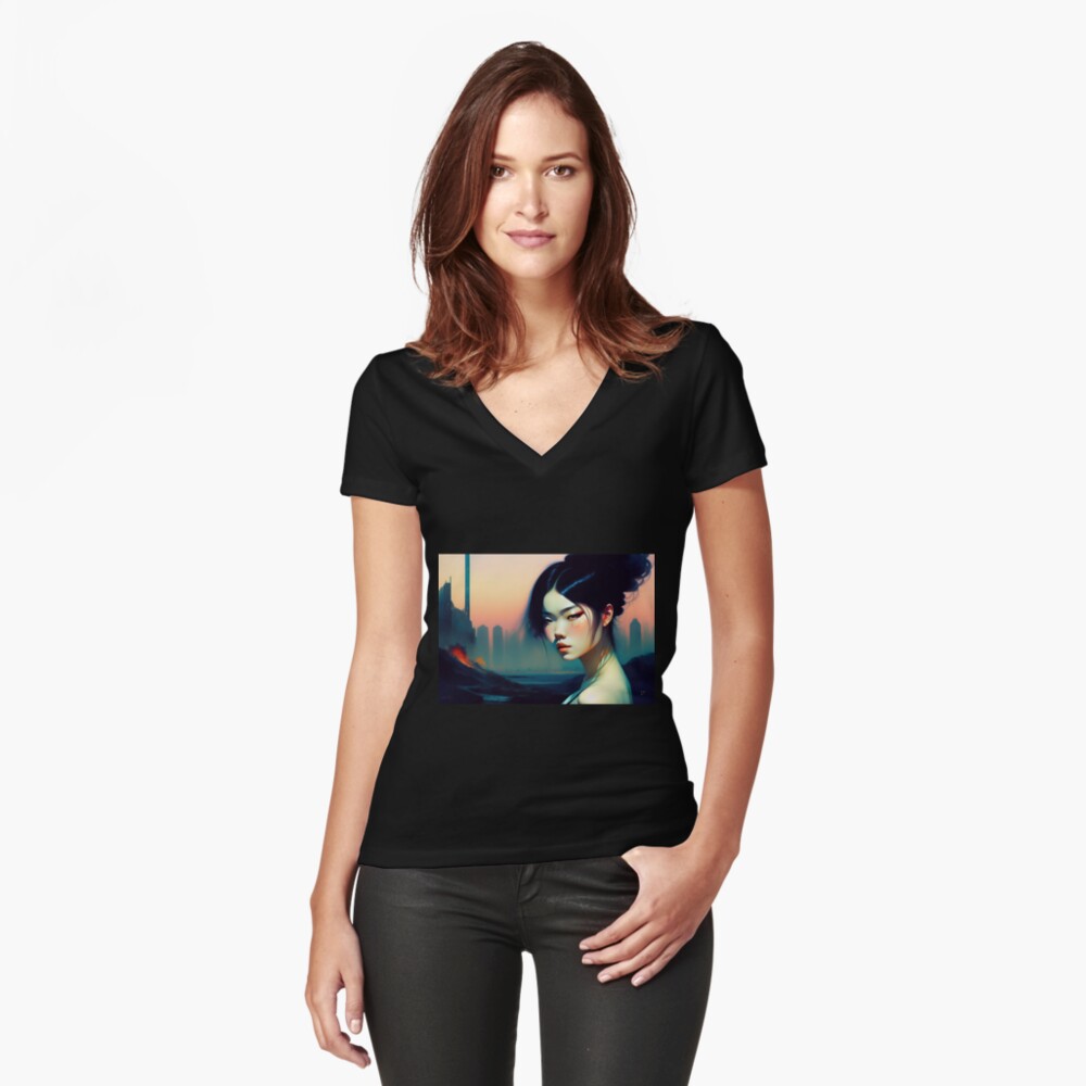Artikel-Vorschau von Tailliertes T-Shirt mit V-Ausschnitt, designt und verkauft von leviatansworks.