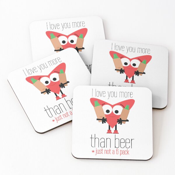 Item preview, I Love You More Than Beer Just Not a 6 Pack. Heart Hugging Beer Funny Vday Meme Joke LOL designed and sold by doseofwin.