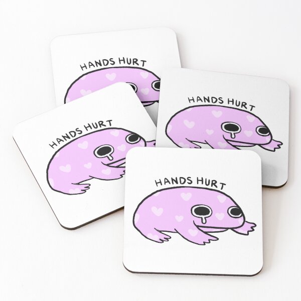 Item preview, Hands Hurt | Pinky Purple Crying Frog with Hearts designed and sold by iristocat.