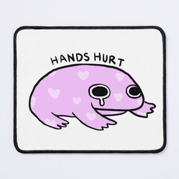 Item preview, Hands Hurt | Pinky Purple Crying Frog with Hearts designed and sold by iristocat.
