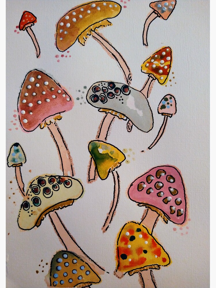 "Mushroom Mixed Media artwork " Sticker for Sale by amitorresart75