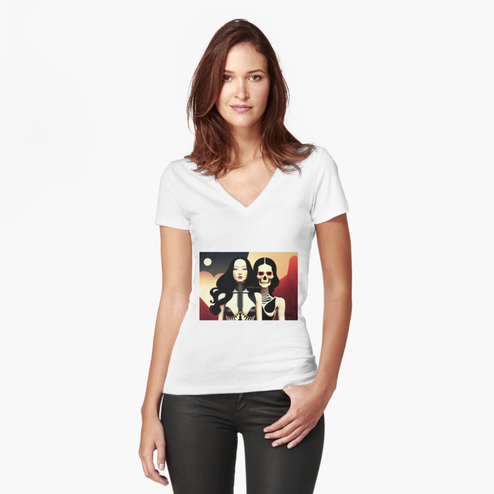 Item preview, Tailliertes T-Shirt mit V-Ausschnitt designed and sold by leviatansworks.
