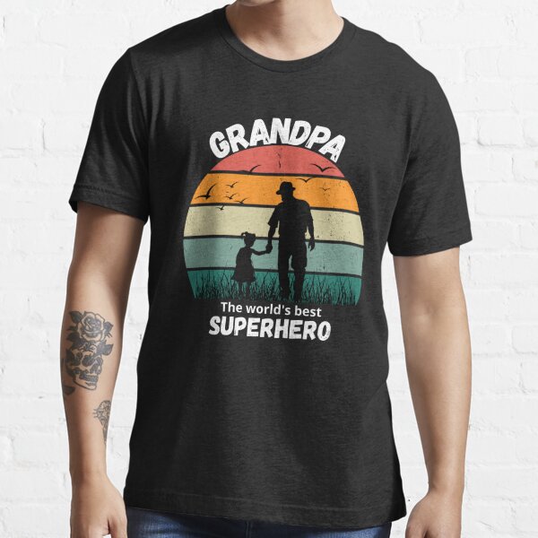 Grandpa the world's best superhero - Grandpa and granddaughter Essential  T-Shirt for Sale by Rubi16
