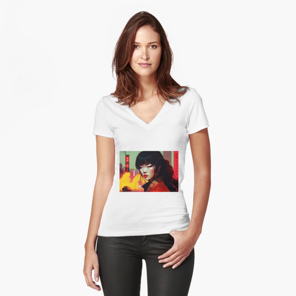 Artikel-Vorschau von Tailliertes T-Shirt mit V-Ausschnitt, designt und verkauft von leviatansworks.