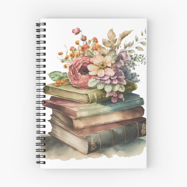 Item preview, Stack of Books with Flowers designed and sold by BooksnBotany.
