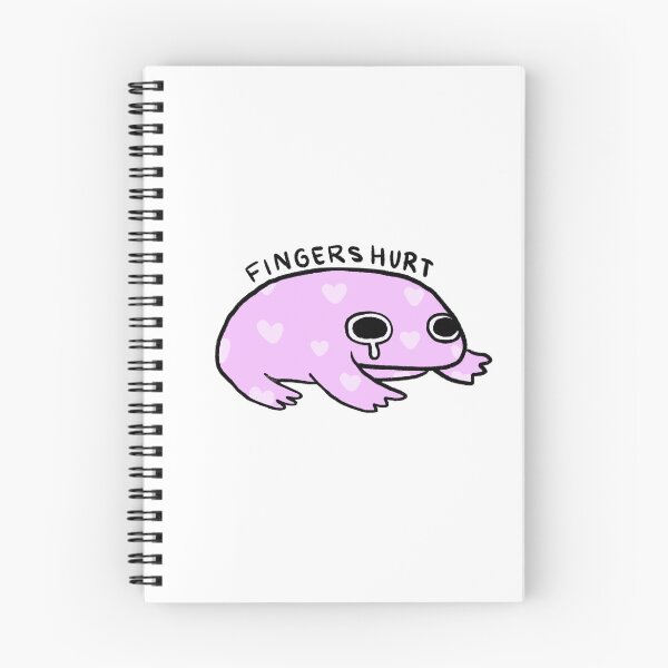 Item preview, Fingers Hurt | Pinky Purple Crying Frog with Hearts designed and sold by iristocat.