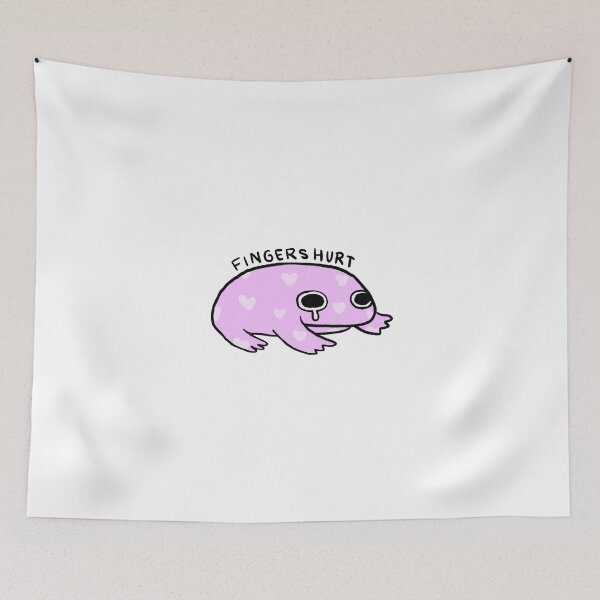 Item preview, Fingers Hurt | Pinky Purple Crying Frog with Hearts designed and sold by iristocat.