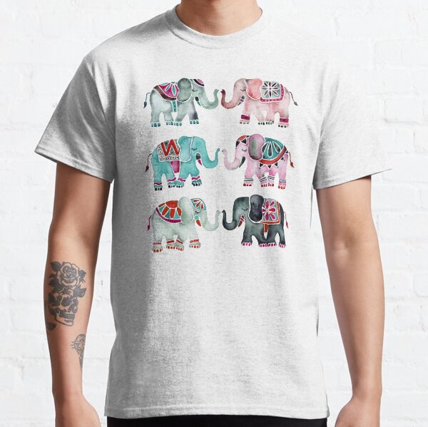 Elephant Collection – Turquoise & Coral Palette Classic T-Shirt