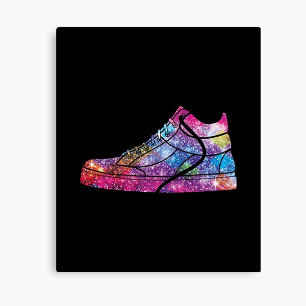 Tall Pink Gold With Bow Shoes Glitter Stripe Art: Canvas Prints