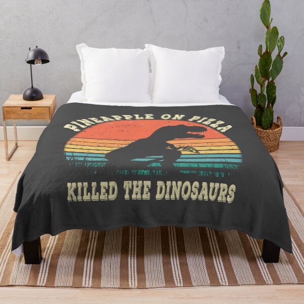 Item preview, Retro pineapple on pizza killed the dinosaurs shirt designed and sold by TipTopTapo.
