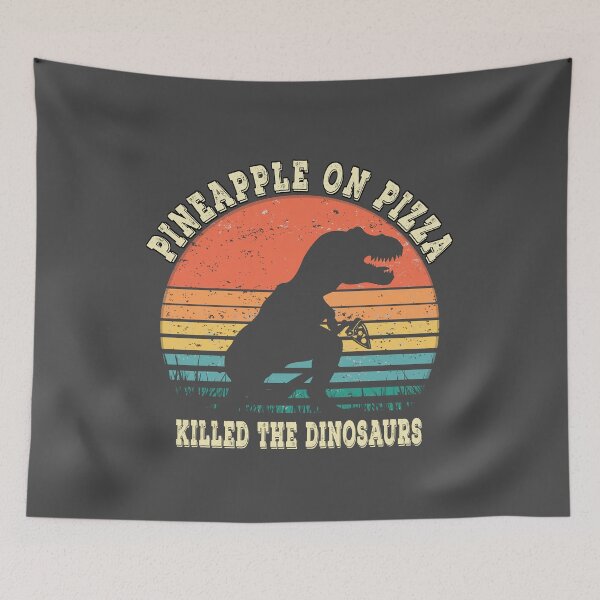 Item preview, Retro pineapple on pizza killed the dinosaurs shirt designed and sold by TipTopTapo.
