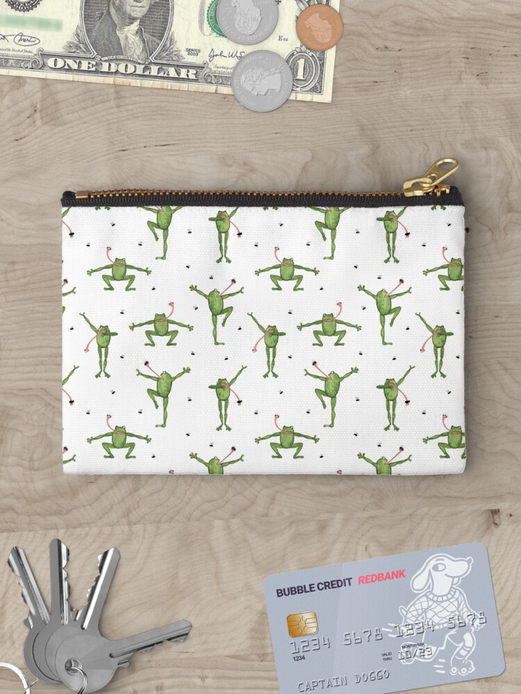 Zipper Pouch, frogs designed and sold by Kathryn  Grace