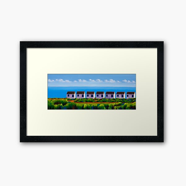 White Village Cottages Truro Cape Cod Framed Art Print