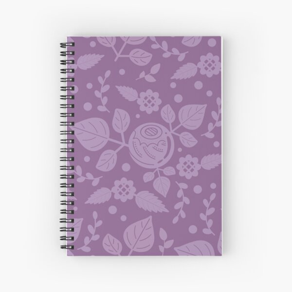 Botanical Wildflower Aesthetic Leaf Nature Garden Pattern Purple Spiral Notebook