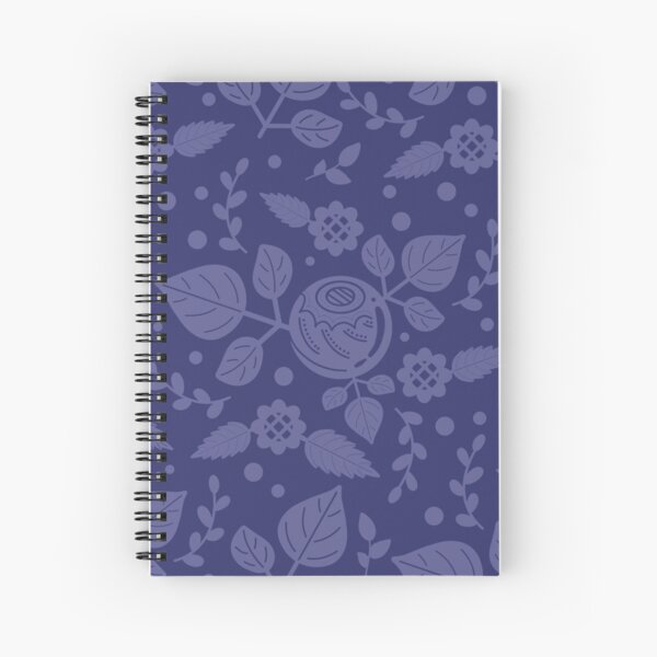 Botanique Fleurs Sauvages Esthétique Feuille Nature Jardin Modèle Bleu Cahier à spirale